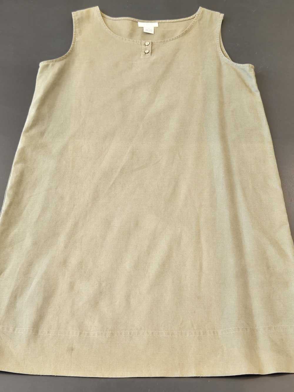 J.Jill Linen Shift Dress Women's Size M Green Sleeveless Lagenlook Minimalist